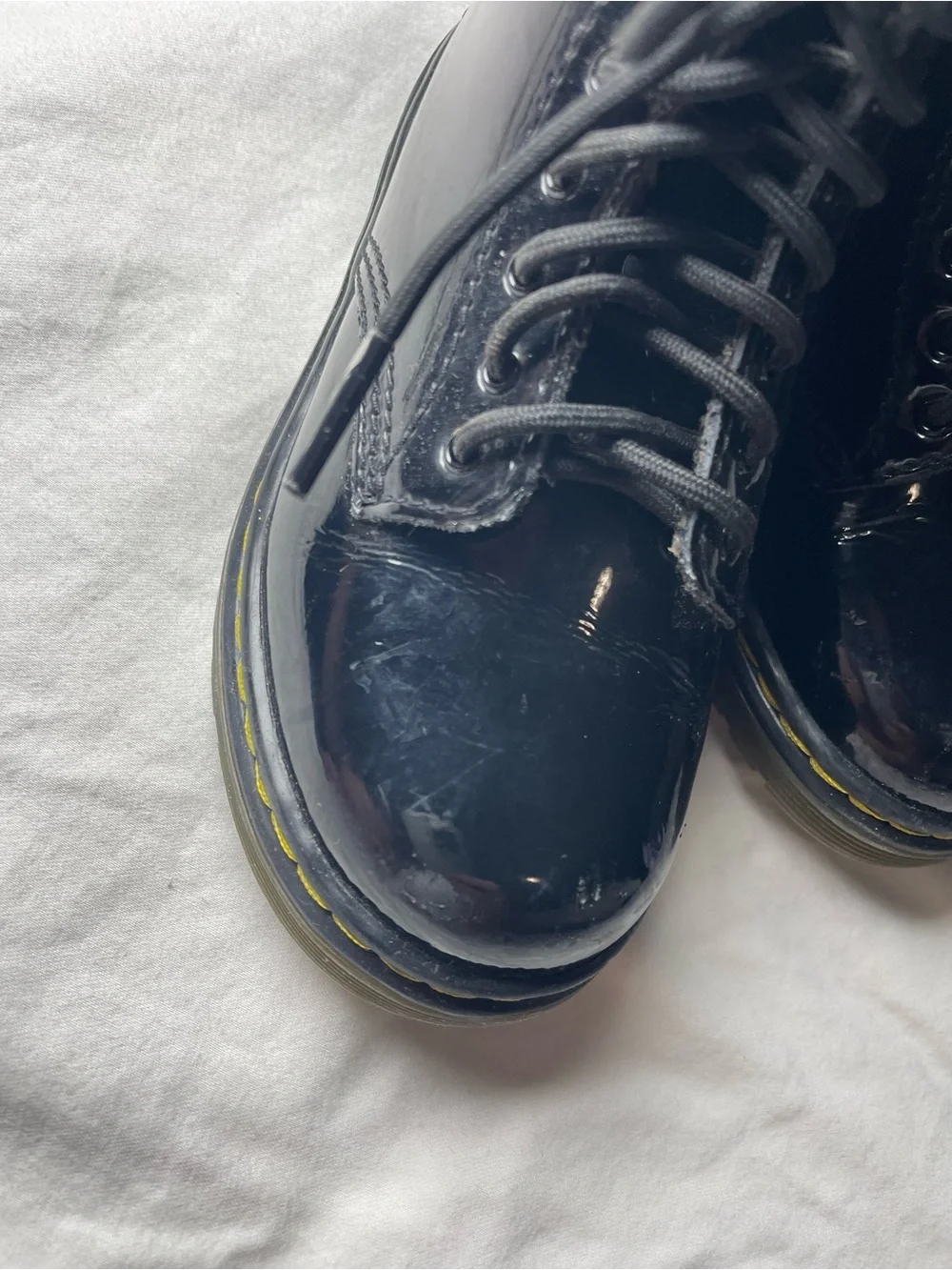 Dr. Martens 1460 Black Patent Lace-Up Boots Toddler Size 9